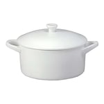 Cocotte Service Porcelaine Blanche avec Couvercle Ø 12 CM - MEDRI