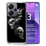 Cokitec Coque Renforcée pour Xiaomi Redmi Note 13 Pro Plus 5G Tete de Mort Triple