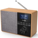 Köksradio med Bluetooth. Streama din favorit-pod eller musik till frukosten. Trähölje