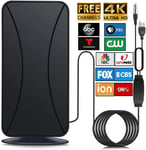 Antenne DVB-T/DVB-T2 HD 4K,DVB-T & DVB-T2 avec amplificateur,portée de 600 km,antenne HDTV numérique,convient pour 4K 1080p et tous les appareils TV,antenne d'intérieur et d'extérieur.[Y657]