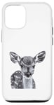 Coque pour iPhone 12/12 Pro Dessin à stylo et à l'encre de bébé cerf fauve mignon