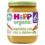 HiPP Organic Vegetables with Rice And Chicken Baby Food Jar 6+ Months (6 x 125g)