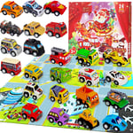 Lubibi Toys Advent Calendar 2024,24 Pull Back Cars Toys Set With Game Map For