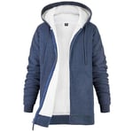 CityComfort Sweats à Capuche Femme Doublé Hoodie Pull Polaire Zippé Veste à Capuche Fourrée Blouson Doublé Vêtement Femme Hiver Chaud Tailles S-XL (Navy, M)