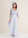 Phase Eight Mariposa Lace Jumpsuit, Cornflower