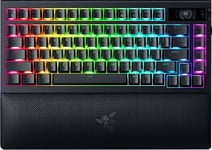 Razer Blackwidow V4 Pro - Tangentbord - 75% - Med Oled-Display, Roterande Kodare - Bakgrundsbelyst - Trådlös - Usb-C, 2.4 Ghz, Bluetooth 5.1 - Qwerty - Amerikansk