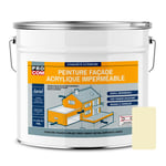 Peinture façade PROCOM crépi, façade à relief, imperméabilisation et protection des façades - Durable jusqu'à 10 ans 10 litres Sable (RAL 9001)