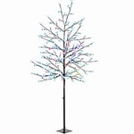 WeRChristmas Pre-Lit Cherry Blossom Tree, Changing 200-LED, 5 ft/1.5 m - Multi-Colour