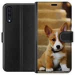 Samsung Galaxy A50 Svart Plånboksfodral Liten Hund