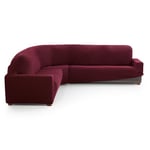 MAXIFUNDAS FUNDAS DE SOFA & CHAISE LONGUE. Corner Sofa Cover Relive Burgundy - Super Elastic Protective Cover for Corner Sofa