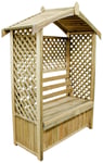 Forest Garden Lyon 2 Seater Wooden Arbour - Natural