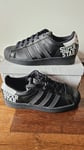 adidas Superstar Varsity Pack Shoes FV2814 Core Black Leather Size UK 5