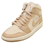 Nike Air Jordan 1 Mid Se Womens Fashion Trainers in Light Brown - 3.5 UK