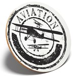 1 x Aviation Planes Aircraft - Round Coaster Kitchen Student Kids Gift #7070