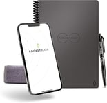 Rocketbook Core Dot Carnet Effaçable Bloc Note Numérique Réutilisable Bloc Note Spirale à Pointillés Cahier Électronique avec Stylo Effaçable Pilot Frixion Gadget Insolite Utile A5 Gris