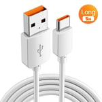 Câble de charge USB Type C super long pour téléphone Android,chargeur rapide,ligne de données,fil,universel,Samsung,Xiaomi,Huawei,3 m,5 m,8 m,10m - Type 5Meter