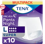 TENA ProSkin Pants Night Super - Large - 4 Packs of 10 - Total 40 Pants - 2100ml