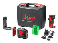 Leica Lino L2G – laser ligne en croix vert avec batterie Li-ion, chargeur, adaptateur magnétique innovant et support mural, en coffret (laser vert, portée : 35 m)
