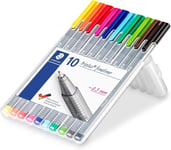 STAEDTLER 334 SB10 Triplus Fineliner 1 count (Pack of 10), Assorted Colours 