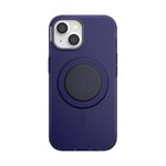 PopSockets Coque pour iPhone 15 avec poignée et glissière Compatible avec MagSafe, Coque de téléphone pour iPhone 15, Compatible avec Chargement sans Fil, Bleu Marine français