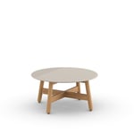 Dedon - Mbrace Coffee Table Teak / Chalk - Soffbord utomhus - Sebastian Herkner - Brun,Träfärgad,Vit - Trä/Sten