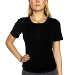 Damella Wool T-Shirt Svart merinoull X-Large Dame