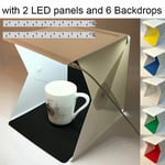 Portable Photo Studio Lighting Mini Box Photography 6 Backdrops Led Light Tent