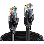 1,5m Cable Reseau Ethernet RJ45 Cat 7, Paire Torsadee Blindee sftp 100% Cuivre, 6mm Diametre de Cable, 28 awg Cable Rond & Noir (1,5M) - Elfcam