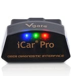 Vgate iCar Pro Valise Diagnostic Auto OBD2 Bluetooth 4.0 (BLE) Scanner OBD2/Lecteur de Code OBDII Elm 327 V 2.3 pour système Android/iOS, Compatible avec App Torque