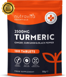 Nutravita Turmeric Tablets 2500mg with Black Pepper & Ginger UK