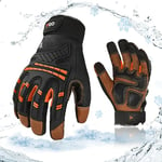 Vgo... Gants de travail thermiques imperméables pour écran tactile, -20 ℃ Gants d'hiver chauds avec doublure Thinsulate 3M pour congélateur, entrepôt, livraison polyvalente, 1 paire, GA8954FLWP