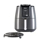 NINJA Air Fryer, 3,8L, 4-en-1, Sans Huile, Frire à l'air, Rôtir, Déshydrate, Panier Antiadhésif Compatible Lave-Vaisselle, 2-4 Portions, Digitale, Gris et Noir, AF100EU