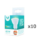 LED-lampe GU10 7W 230V 3000K 38°, 10-pk, Varm hvit