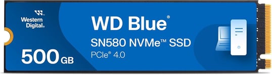 Blue SN580 SSD 1 To Disque SSD Interne, Vitesse de lecture jusqu'à 4150 Mo/s, PCIe Gen. 4x4, Comprend Acronis True Image pour WD, Clonage de disque et migration