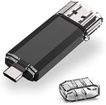 RAOYI 64GB USB C Memory Stick USB 3.0 Stick USB C Flash Drive High Speed USB C Drive Type C Dual OTG Pen Drive for TV, Car, Smartphones, PC, Laptop, Chromebook, MacBook Pro (Black)