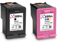 Refilled 300XL Black & Colour Ink Cartridges fits HP Deskjet F2492 Printer