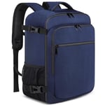 EZUOLA Baggage Cabine 40x20x25 pour Ryanair Sac à Dos Voyage Cabine Avion 20L Bagage à Main Sac à Dos Ordinateur Portable 14 Pouces avec USB Charging Port Homme Femme Sous Siège Bagages, Bleu