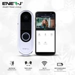 Ener-J Slim Wireless Video Doorbell Camera Intercom PIR Two Way Audio 720p