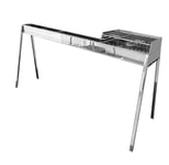 Barbecue à charbon 120 cm Milano Grill 100 + 40 Plus (140 cm) en acier inoxydable miroir