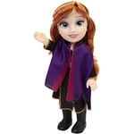 Disney Frozen 2 Anna Adventure Doll by JAKKS Pacific, 14" / 35cm Tall with Violet Travel Cape, Detailed Boots & Gorgeous Hairstyle - Perfect for Girls Ages 3+