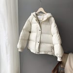 WEIYYY 2020 Veste d'hiver Courte Mode Nouvelles Femmes Doudoune Conception Simple Manteaux à Capuche Chaud épaissir Court décontracté vers Le Bas a, Beige, M