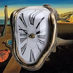 FAREVER Horloge fondue, Montre Salvador Dali pour décoration de Maison, Bureau, étagère, Bureau, Table, Cadeau créatif Amusant, Or Antique