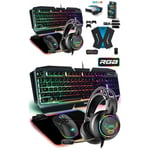 Pack GAMER PRO-ULTIMATE MKH5 SOURIS RGB + CLAVIER RGB + TAPIS SOURIS RGB + Convertisseur consoles NINTENDO SWITCH PS4 XBOX