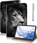 Coque Pour Samsung Galaxy Tab A 9.7 (Sm-P550/T550/T555) Avec Stylet,Étui Housse De Protection Ultra Fin En Cuir Pu Avec Fonction Support Pour Samsung Tab A 9.7 2015-Lion