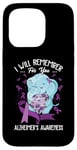 iPhone 15 Pro I Will Remember You Alzheimer's Awareness Purple Elephant Case