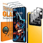 QsmQam 3 Pièces Verre Trempé pour Xiaomi Poco X5 Pro 5G et 3 Pièces Caméra Arrière Protecteur, Film Protection écran, 9H Dureté, Anti Rayures, Vitre Protection pour Poco X5 Pro 5G