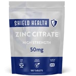 Zinc Tablets 50mg 180 High Strength Immune Health Support UK Made