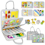 Busy Board Jeux Montessori Jouet Enfant 1 2 3 4 Ans, Educatif Sensoriel Jouets pour les Tout-petits de 1-3 Ans, Voiture Avion Voyage Activités Jeu les Enfants de 2-4 Ans, Cadeau pour Garcon Fille