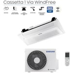 Climatiseur cassette Samsung climatiseur windfree 1 way slim 12000 btu ac035rn1dkg r-32 wi-fi optionnel avec panneau et télécommande inclus