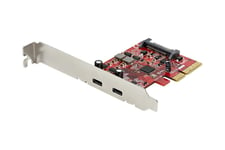 StarTech.com PCIe USB 3.1 Card, 2x USB C 3.1 Gen 2 10Gbps, PCIe Gen 3 x4, ASM3142 Chipset, USB Type-C PCI Express Card, 2-Port USB 3.2 Gen 2x1 Expansion Add-On Card, Windows, macOS, Linux - Full/Low-Profile - USB-adapter - PCIe 3.0 x4 - USB-C 3.1 Gen 2 x